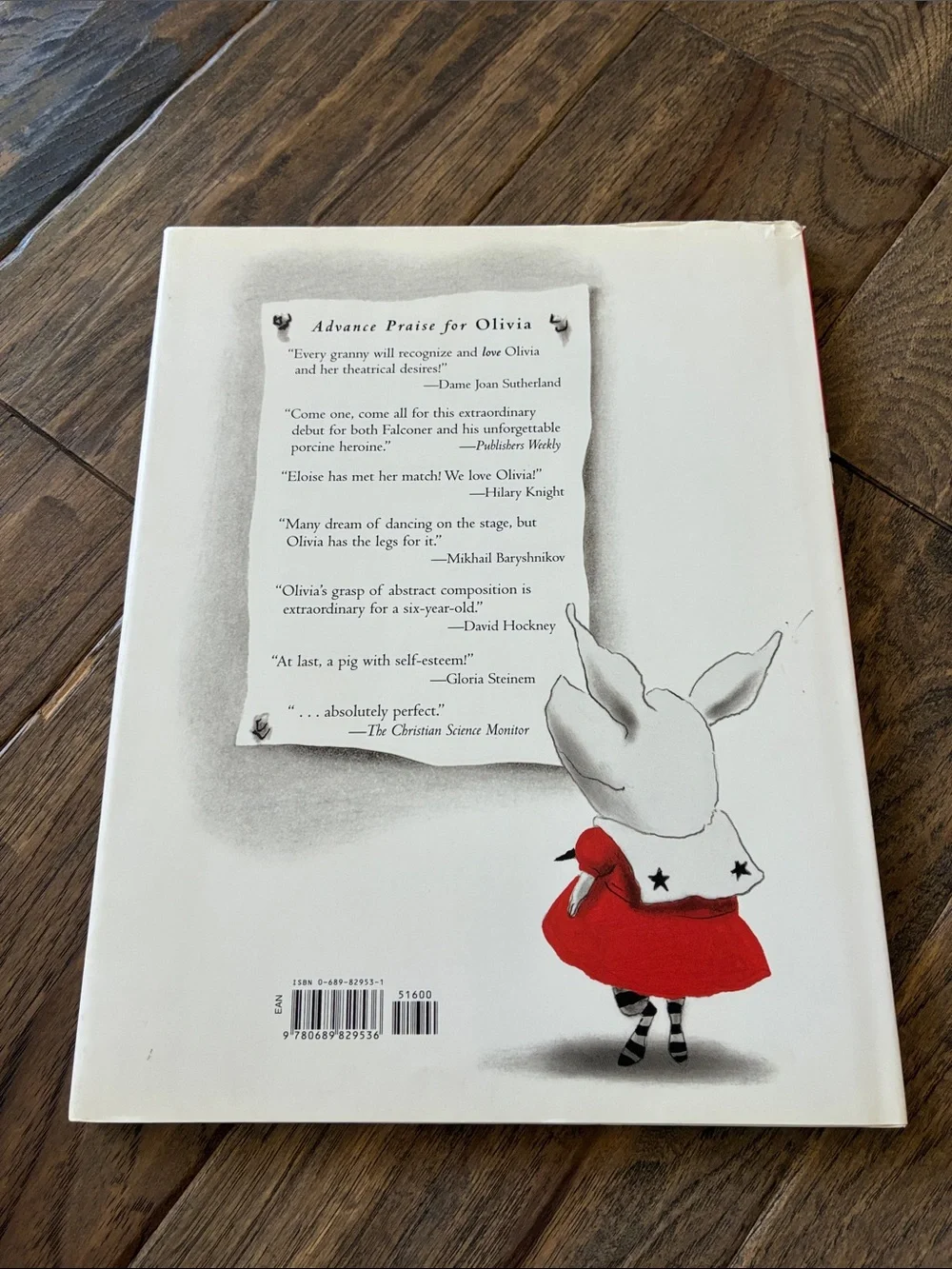 Olivia Hardcover Picture Book — Red Dress Illustration